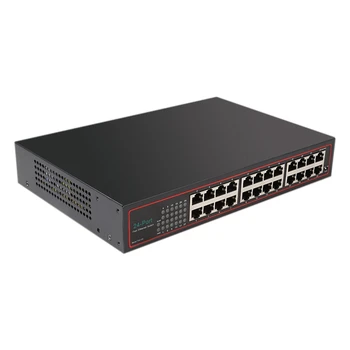 1 Комплект 24-портового коммутатора 100 Gigabit VLAN Ethernet Домашний Разветвитель Сетевой Разветвитель EU Plug