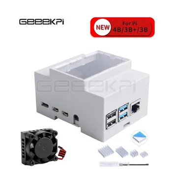 GeeekPi ABS Электрическая Коробка Пластиковый Корпус для Raspberry Pi, с Охлаждающим вентилятором Радиаторы Отвертка для Raspberry Pi 4B/3B +/3B