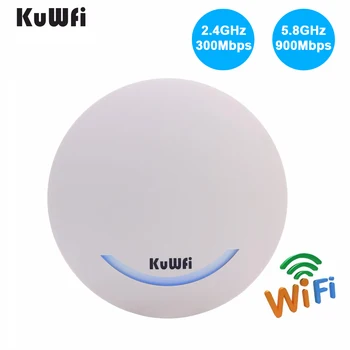 KuWFi 1200 Мбит/с Беспроводная Потолочная точка доступа 11ac 2,4 ГГц и 5,8 ГГц с потолочным маршрутизатором AP Точка доступа Шлюз с питанием POE 48 В