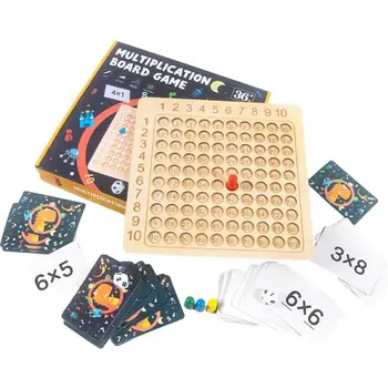 Деревянная настольная игра Монтессори на умножение, Математическая таблица, игра-головоломка для детей, Математические манипуляции, обучающие игрушки, подарки со вспышкой