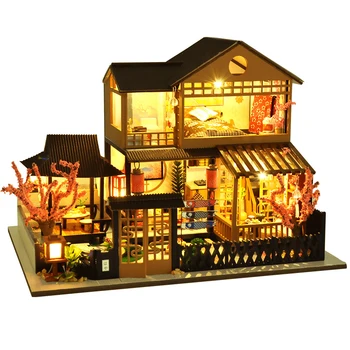 Кукольный домик Cutebee DIY в масштабе 1/24, миниатюрный кукольный домик, Японский сад, строительный набор, игрушки для детей, подарки на день рождения