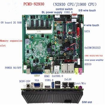 Новый процессор N2930 J1900 с портами 4 * USB 2.0 и 2 * SATA Промышленная материнская плата