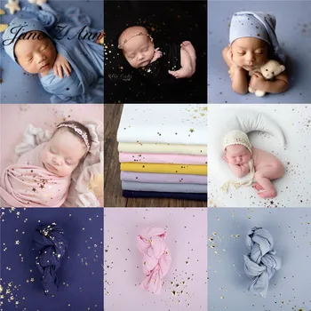 Фон для фотосъемки новорожденных, одеяло, детское звездное небо, тема, обернутая тканью, реквизит для фотосъемки в детской студии